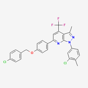 6-{4-[(4-chlorobenzyl)oxy]phenyl}-1-(3-chloro-4-methylphenyl)-3-methyl-4-(trifluoromethyl)-1H-pyrazolo[3,4-b]pyridine