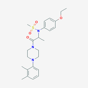 molecular formula C24H33N3O4S B12480237 N-{1-[4-(2,3-dimethylphenyl)piperazin-1-yl]-1-oxopropan-2-yl}-N-(4-ethoxyphenyl)methanesulfonamide 