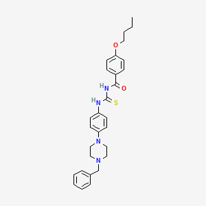 N-{[4-(4-benzylpiperazin-1-yl)phenyl]carbamothioyl}-4-butoxybenzamide