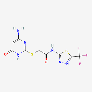 2-[(4-amino-6-oxo-1,6-dihydropyrimidin-2-yl)sulfanyl]-N-[5-(trifluoromethyl)-1,3,4-thiadiazol-2-yl]acetamide