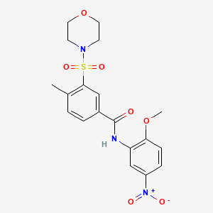 molecular formula C19H21N3O7S B12480278 N-(2-methoxy-5-nitrophenyl)-4-methyl-3-(morpholin-4-ylsulfonyl)benzamide 