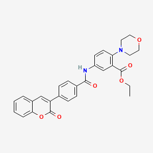 ethyl 2-(morpholin-4-yl)-5-({[4-(2-oxo-2H-chromen-3-yl)phenyl]carbonyl}amino)benzoate