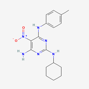 N~2~-cyclohexyl-N~4~-(4-methylphenyl)-5-nitropyrimidine-2,4,6-triamine