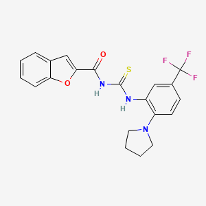 N-{[2-(pyrrolidin-1-yl)-5-(trifluoromethyl)phenyl]carbamothioyl}-1-benzofuran-2-carboxamide