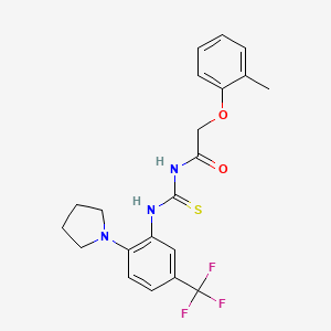 2-(2-methylphenoxy)-N-{[2-(pyrrolidin-1-yl)-5-(trifluoromethyl)phenyl]carbamothioyl}acetamide