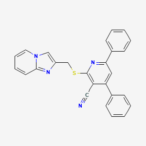 2-({Imidazo[1,2-A]pyridin-2-ylmethyl}sulfanyl)-4,6-diphenylpyridine-3-carbonitrile