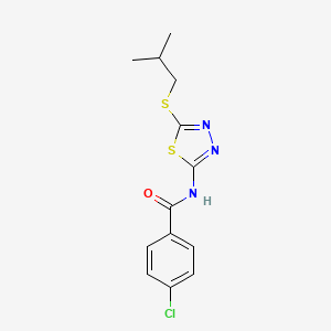 4-chloro-N-{5-[(2-methylpropyl)sulfanyl]-1,3,4-thiadiazol-2-yl}benzamide