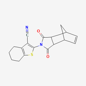 2-(1,3-dioxo-1,3,3a,4,7,7a-hexahydro-2H-4,7-methanoisoindol-2-yl)-4,5,6,7-tetrahydro-1-benzothiophene-3-carbonitrile