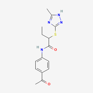 N-(4-acetylphenyl)-2-[(5-methyl-1H-1,2,4-triazol-3-yl)sulfanyl]butanamide