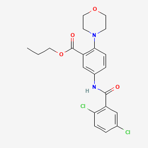 molecular formula C21H22Cl2N2O4 B12480411 Propyl 5-{[(2,5-dichlorophenyl)carbonyl]amino}-2-(morpholin-4-yl)benzoate 