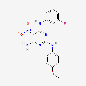 N~4~-(3-fluorophenyl)-N~2~-(4-methoxyphenyl)-5-nitropyrimidine-2,4,6-triamine