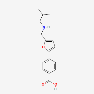 molecular formula C16H19NO3 B12480421 4-(5-{[(2-Methylpropyl)amino]methyl}furan-2-yl)benzoic acid 