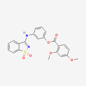 molecular formula C22H18N2O6S B12480436 3-[(1,1-Dioxido-1,2-benzothiazol-3-yl)amino]phenyl 2,4-dimethoxybenzoate 