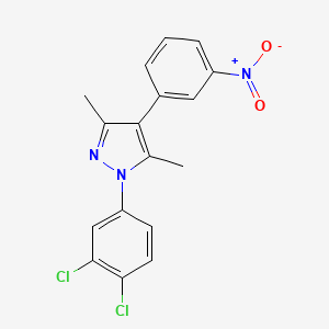 molecular formula C17H13Cl2N3O2 B12480444 1-(3,4-Dichlorophenyl)-3,5-dimethyl-4-(3-nitrophenyl)pyrazole CAS No. 5791-70-8