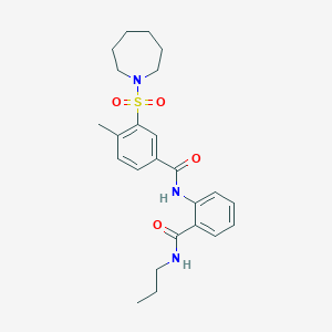 3-(azepan-1-ylsulfonyl)-4-methyl-N-[2-(propylcarbamoyl)phenyl]benzamide