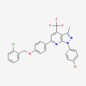 1-(4-bromophenyl)-6-{4-[(2-chlorobenzyl)oxy]phenyl}-3-methyl-4-(trifluoromethyl)-1H-pyrazolo[3,4-b]pyridine