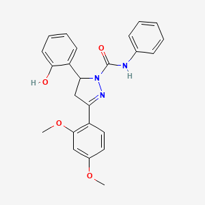 molecular formula C24H23N3O4 B12480467 3-(2,4-dimethoxyphenyl)-5-(2-hydroxyphenyl)-N-phenyl-4,5-dihydro-1H-pyrazole-1-carboxamide 