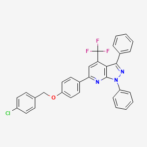 6-{4-[(4-chlorobenzyl)oxy]phenyl}-1,3-diphenyl-4-(trifluoromethyl)-1H-pyrazolo[3,4-b]pyridine