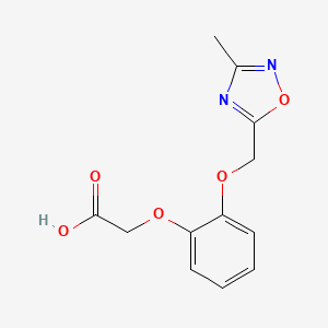 molecular formula C12H12N2O5 B12480511 {2-[(3-Methyl-1,2,4-oxadiazol-5-yl)methoxy]phenoxy}acetic acid 