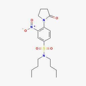 N,N-dibutyl-3-nitro-4-(2-oxopyrrolidin-1-yl)benzenesulfonamide