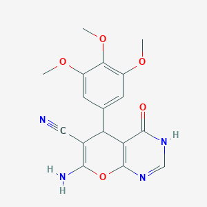 7-amino-4-hydroxy-5-(3,4,5-trimethoxyphenyl)-5H-pyrano[2,3-d]pyrimidine-6-carbonitrile