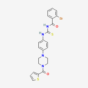 2-bromo-N-({4-[4-(thiophen-2-ylcarbonyl)piperazin-1-yl]phenyl}carbamothioyl)benzamide