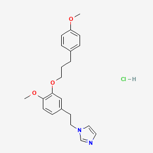 molecular formula C22H27ClN2O3 B1248058 1-[2-[4-Methoxy-3-[3-(4-methoxyphenyl)propoxy]phenyl]ethyl]imidazole;hydrochloride 