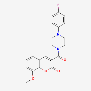 molecular formula C21H19FN2O4 B12480588 3-[4-(4-Fluorophenyl)piperazine-1-carbonyl]-8-methoxychromen-2-one 