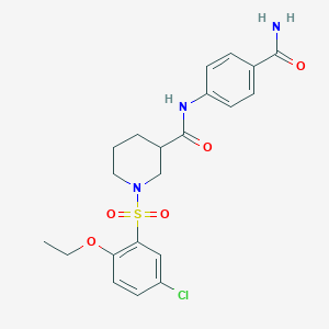 N-(4-carbamoylphenyl)-1-[(5-chloro-2-ethoxyphenyl)sulfonyl]piperidine-3-carboxamide