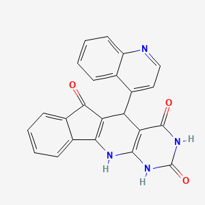 molecular formula C23H14N4O3 B12480605 2-quinolin-4-yl-5,7,9-triazatetracyclo[8.7.0.03,8.011,16]heptadeca-1(10),3(8),11,13,15-pentaene-4,6,17-trione 