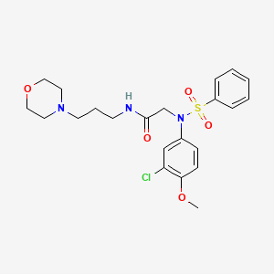 molecular formula C22H28ClN3O5S B12480618 N~2~-(3-chloro-4-methoxyphenyl)-N-[3-(morpholin-4-yl)propyl]-N~2~-(phenylsulfonyl)glycinamide 