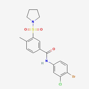 N-(4-bromo-3-chlorophenyl)-4-methyl-3-(pyrrolidin-1-ylsulfonyl)benzamide