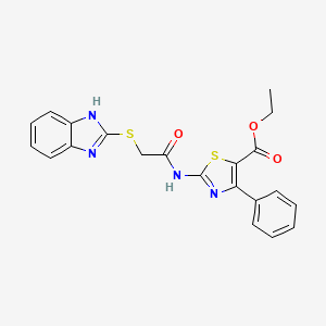 ethyl 2-{[(1H-benzimidazol-2-ylsulfanyl)acetyl]amino}-4-phenyl-1,3-thiazole-5-carboxylate