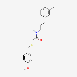 2-[(4-methoxybenzyl)sulfanyl]-N-[3-(3-methylphenyl)propyl]acetamide