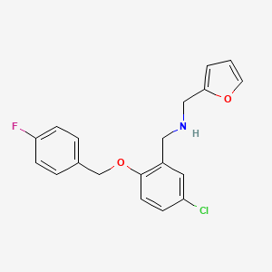 1-{5-chloro-2-[(4-fluorobenzyl)oxy]phenyl}-N-(furan-2-ylmethyl)methanamine