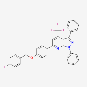 6-{4-[(4-fluorobenzyl)oxy]phenyl}-1,3-diphenyl-4-(trifluoromethyl)-1H-pyrazolo[3,4-b]pyridine