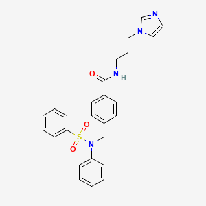 N-[3-(1H-imidazol-1-yl)propyl]-4-{[phenyl(phenylsulfonyl)amino]methyl}benzamide