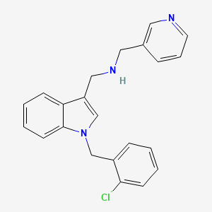 molecular formula C22H20ClN3 B12480703 1-[1-(2-chlorobenzyl)-1H-indol-3-yl]-N-(pyridin-3-ylmethyl)methanamine 