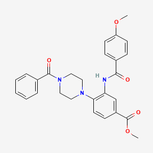 Methyl 3-{[(4-methoxyphenyl)carbonyl]amino}-4-[4-(phenylcarbonyl)piperazin-1-yl]benzoate