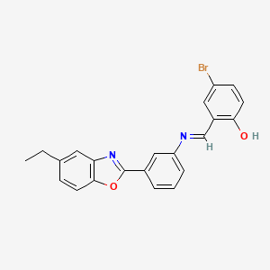 4-bromo-2-[(E)-{[3-(5-ethyl-1,3-benzoxazol-2-yl)phenyl]imino}methyl]phenol