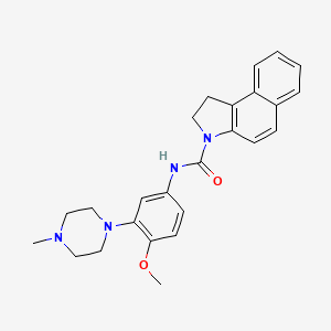 molecular formula C25H28N4O2 B1248077 N-[4-methoxy-3-(4-methylpiperazin-1-yl)phenyl]-1,2-dihydrobenzo[e]indole-3-carboxamide 