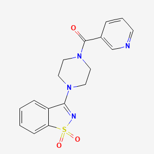 [4-(1,1-Dioxido-1,2-benzothiazol-3-yl)piperazin-1-yl](pyridin-3-yl)methanone