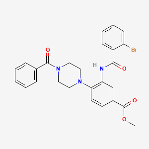 molecular formula C26H24BrN3O4 B12480781 Methyl 3-{[(2-bromophenyl)carbonyl]amino}-4-[4-(phenylcarbonyl)piperazin-1-yl]benzoate 