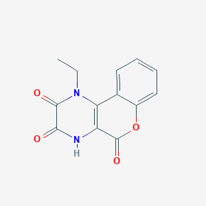 molecular formula C13H10N2O4 B12480807 1-ethyl-4H-chromeno[3,4-b]pyrazine-2,3,5-trione 