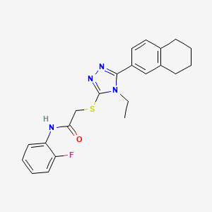 2-{[4-ethyl-5-(5,6,7,8-tetrahydronaphthalen-2-yl)-4H-1,2,4-triazol-3-yl]sulfanyl}-N-(2-fluorophenyl)acetamide