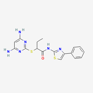 2-[(4,6-diaminopyrimidin-2-yl)sulfanyl]-N-(4-phenyl-1,3-thiazol-2-yl)butanamide