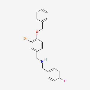 molecular formula C21H19BrFNO B12480821 1-[4-(benzyloxy)-3-bromophenyl]-N-(4-fluorobenzyl)methanamine 