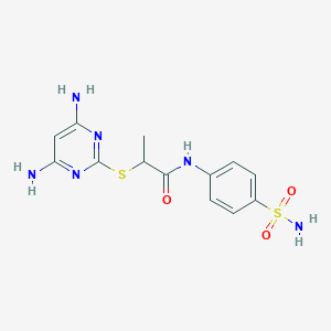 molecular formula C13H16N6O3S2 B12480827 2-[(4,6-diaminopyrimidin-2-yl)sulfanyl]-N-(4-sulfamoylphenyl)propanamide 