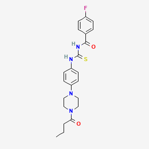 N-{[4-(4-butanoylpiperazin-1-yl)phenyl]carbamothioyl}-4-fluorobenzamide