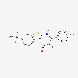 2-(4-Chlorophenyl)-7-(2-methylbutan-2-yl)-1,2,5,6,7,8-hexahydro[1]benzothieno[2,3-d]pyrimidin-4-ol